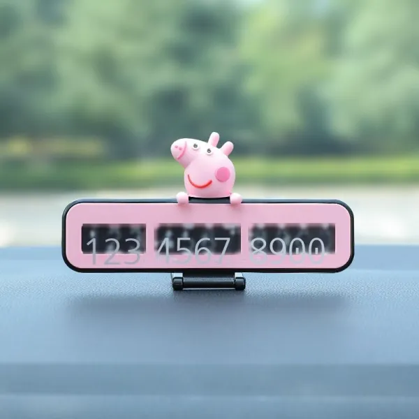 임시 주차 번호판 차를 옮기다 전화차 차에 싣다 창의적 차내 장식용품 전면 내장 장식품, 패치+핑크