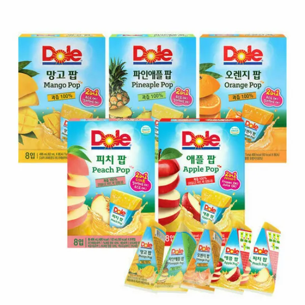 Dole 후룻팝 얼려먹는 주스 40팩(오렌지 애플 피치 망고 파인), 단품