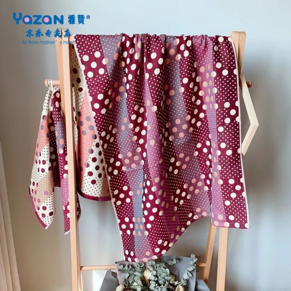 아 찬 모성애 면사 세수 세트 수건 베 이 비 침대 시트 타월 세면 커버 큰 원점 빨간색 70 * 145 cm 35 * 75cm, 상세페이지 참조
