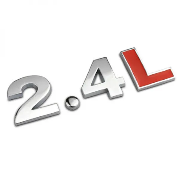 포드 리복 복스 리츠 자동차 배기량 로고 수정 장식 용품 금속 후미 숫자 레터링 스티커, 24L