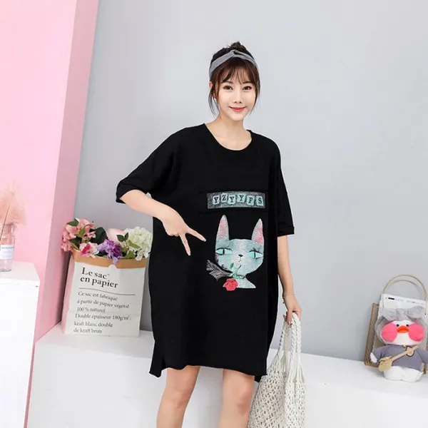 블랙바바 여성 하의실종 롱 티셔츠a19052985