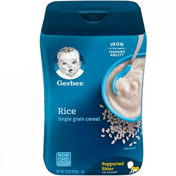 Gerber 거버 싱글 그레인 라이스 베이비 시리얼 개당 454g 6팩 Single-Grain Rice Baby Cereal, 단일상품
