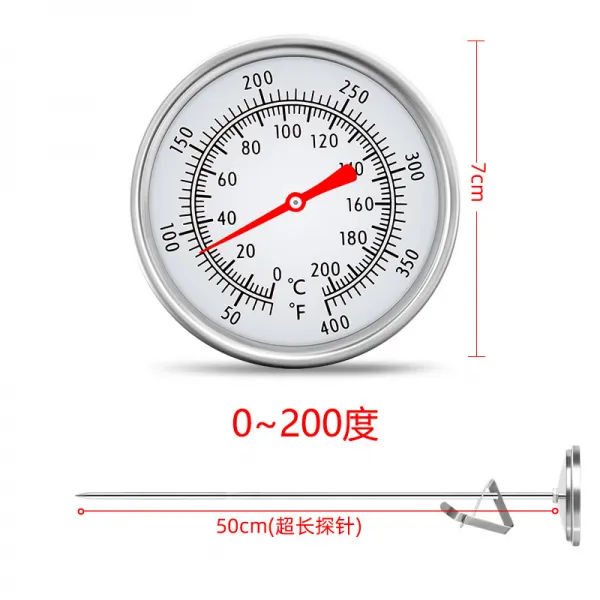 튀김온도계 3 스탬프 잉크 테이블 60CM 50CM 맥시 오일 계측함 식료품 기름에 튀기다 베이킹 수온계 4789216703, TH50-3 실버 (7CM 오버사이즈