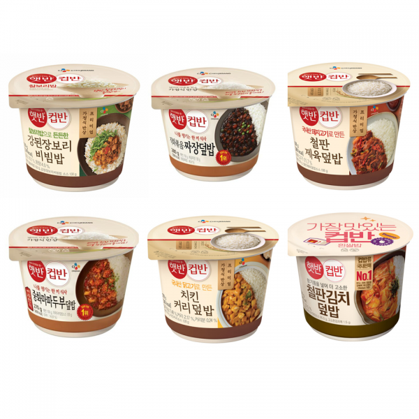 CJ햇반컵반 강된장보리비빔밥 + 철판김치덮밥 + 중화마파두부덮밥 + 직화볶음짜장덮밥 + 치킨커리덮밥 + 철판제육덮밥 6종 세트, 1세트