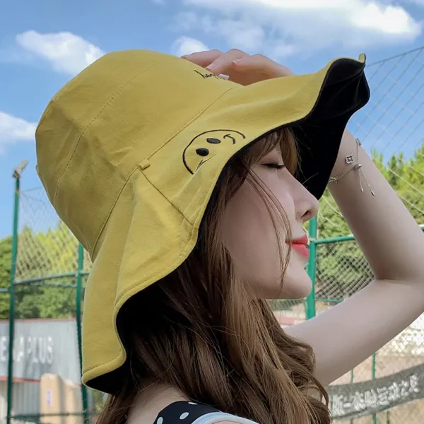 위파인더 셔링 벙거지 여성 양면 벨트 와이드 챙일 자외선 차단이 큰 챙 모자 여자 잘 어울리는 챙의 그물판 붉은 태양이 여름 모자다.