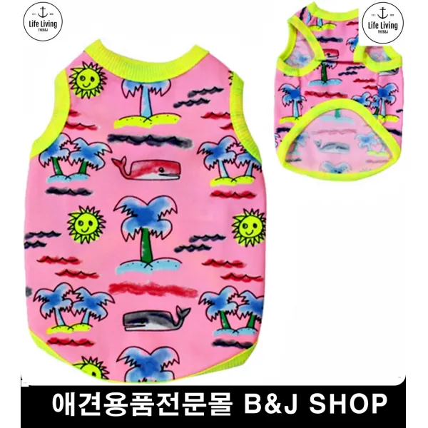 강아지수영복 레쉬가드 개헤엄 휴가 강아지의류 애견패션