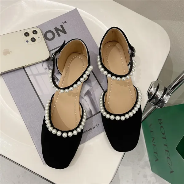 진주플랫샌들 스윗 배합 치마 여성 여름 트렌드 클래식 밤늦다 부드러운 슈즈 2573107322