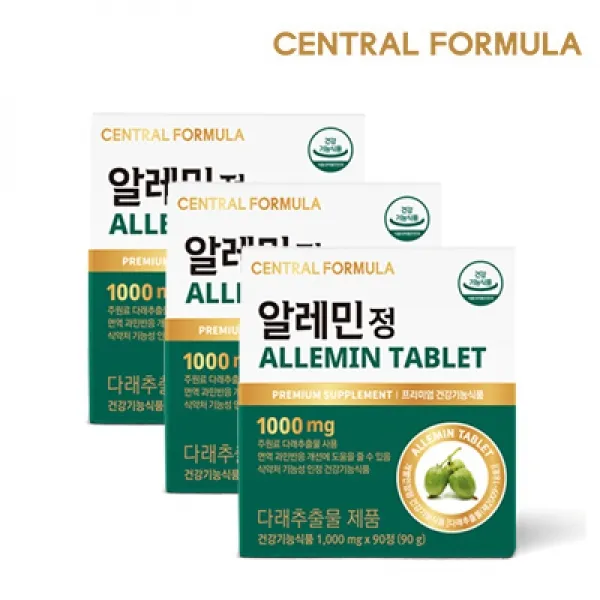 센트럴포뮬러 알레민정 다래추출물 3개월 (90정x3박스), 단품, 단품