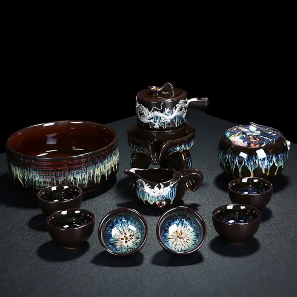 도요 변 게으름뱅이 다기 세트 패 밀리 가정용 때 운전 돌 마 시 개 반 자동 다기 쿵 푸 유 변성 찻잔 게으름뱅이 다구 자동 회전 출 수 맷돌 공 차 세트 세트 세트 1059 11 두 사금 석 분뇨 변 자동 차 세척 조 은 룡