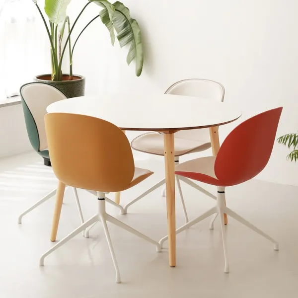 체나레 Hpm 멜라민 화이트 원형 1100 테이블 식탁