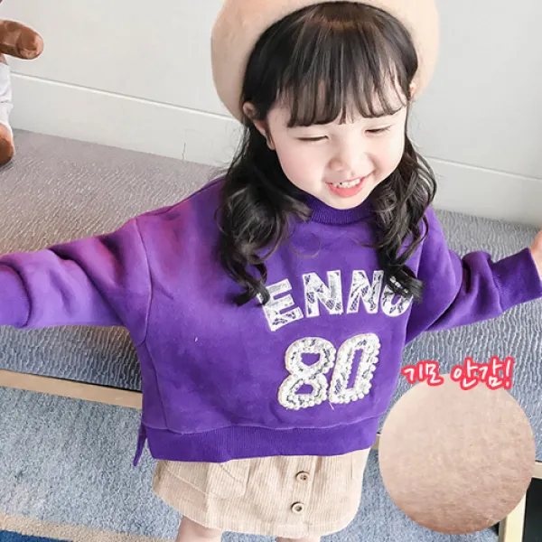댓글이벤트 참고하세요^^러블리키즈 여아동용 겨울신상 에보니 80 기모맨투맨2018年 복많이받으세용
