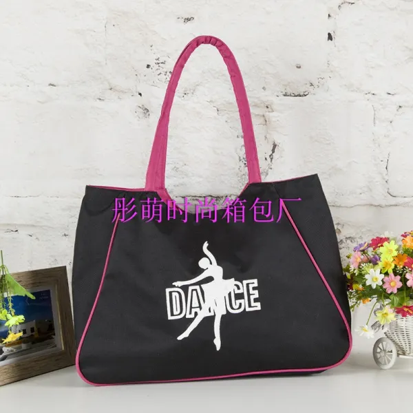필라테스가방 공장 뉴타입 성인 여성용 숄더 슈퍼빅사이즈 요가 광장무 글자인쇄 LOGO캔버스백 택배, T03-블랙 춤꾼