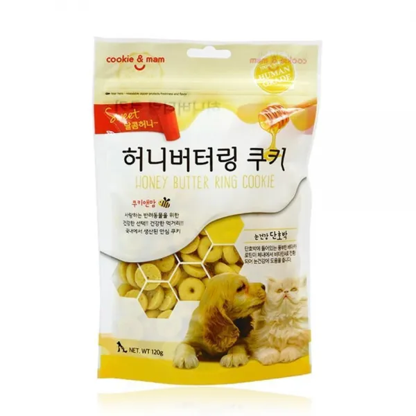 강아지용과자 허니버터링 단호박맛 건조간식 훈련간식, 1개
