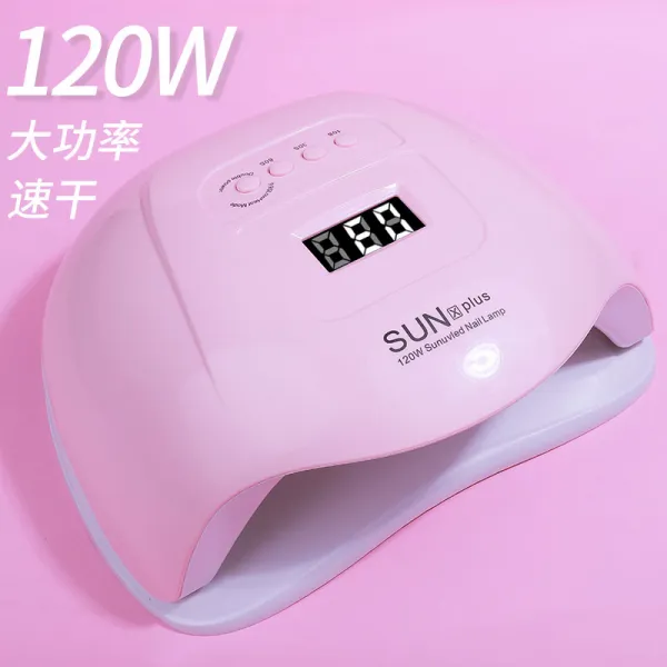 120W 고성능 LED 젤 네일 라이트 램프 빠른 건조 셀프 출장, 광선 요법 기 120w (핑크)