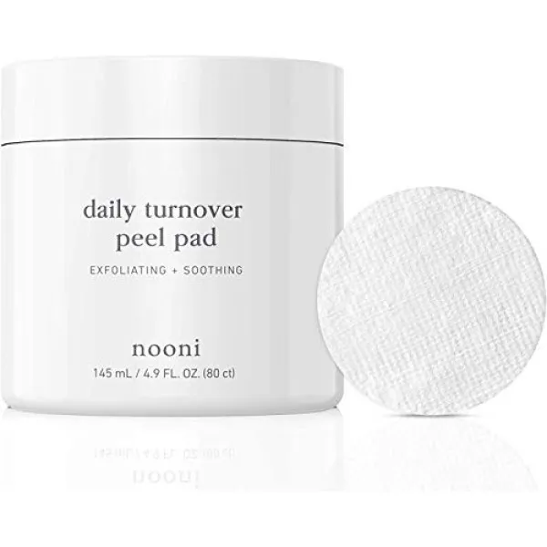 NOONI Daily Turnover Peel Pads | AHA/BHA Glycolic Acid Exfoliating Pads for Smo