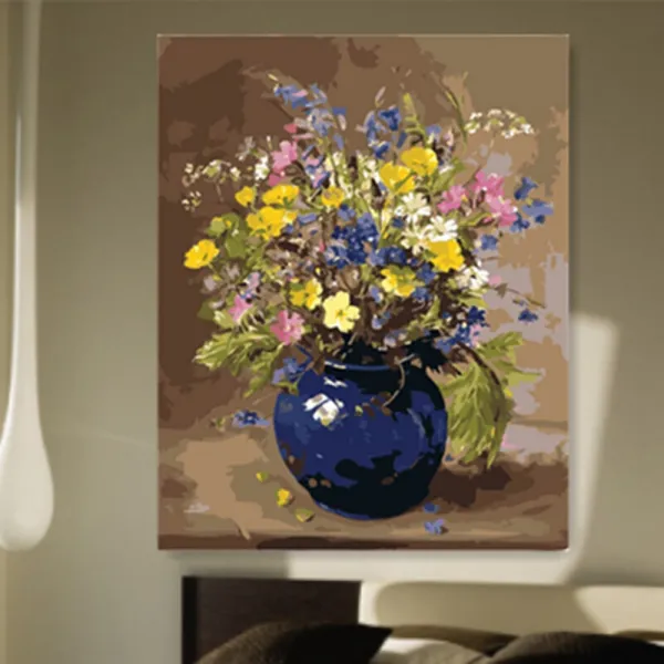 그림 을 그리다 채 워 넣다 그림 을 그리다 손 으로 그리다 유채 화 에 칠 하 다 디지털 유화 diy 장미꽃 6245 꽃병 3 100 * 120 cm 자신 조합 내 상자 2 세트 하 이 라이트 환경보호 물감 + 6