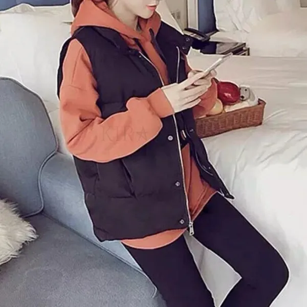 Kirahosi 여성 패딩 조끼 베스트 경량 웰론 패딩조끼 패션 Qb 215 +덧신 증정 Bphzk5nf
