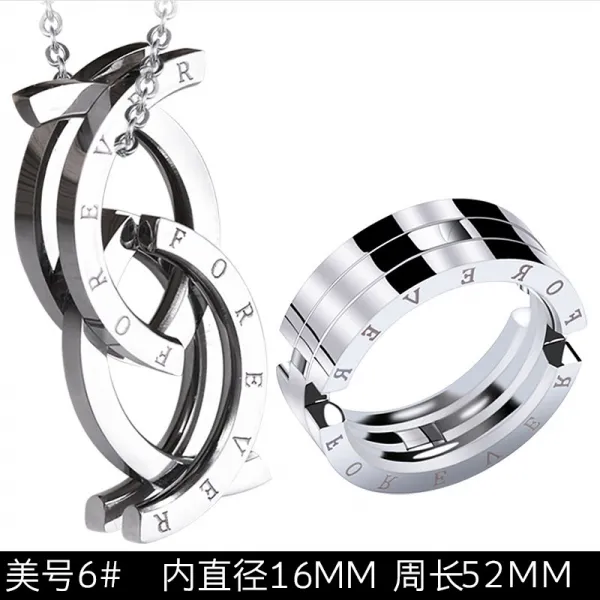 입맞춤 물고기 목걸이 남성 변형 반지 펜던트 개성 사람 커플 반지걸이 남자친구에게 선물