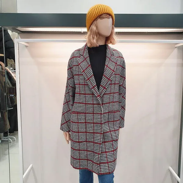 르샵 르샵 체크 아웃포켓 롱자켓 Ljajk102a1