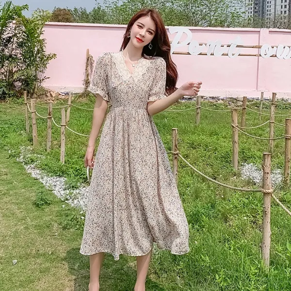 빅사이즈반팔원피스 뚱뚱한 해변 바캉스 비치 스윗 여성 여름옷 허리보정 보여 슬림 발목까지 올라오다 2618773944