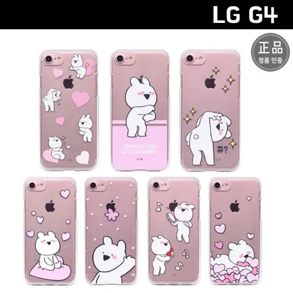 하드 젤리 범퍼 실리콘 케이스/Lg G4 F500 정품 오버액션 토끼 투명 젤리 케이스 핸드폰 휴대폰 카드 케이스