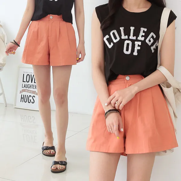 데일리앤 브란디 여름 하이웨스트 A라인 밴딩 4부 반바지