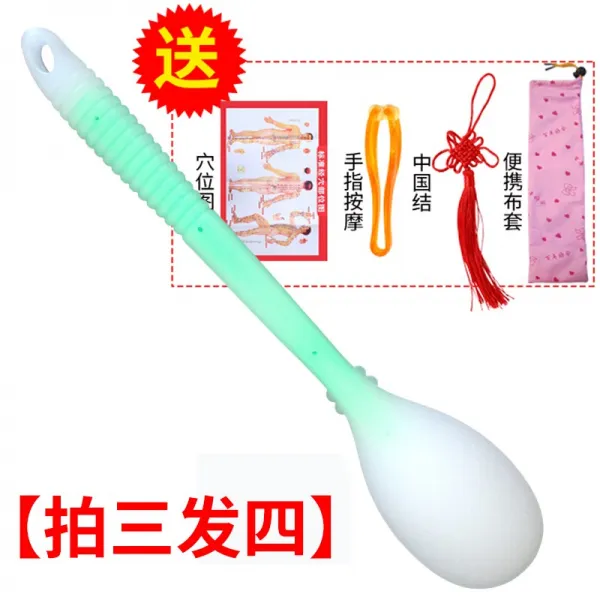 성백 실리콘 촬영 장염 마사지 경락박 마사지해머 홍역봉 등심치기 헬스 치다 동점 안마기, 라이트그린 색깔