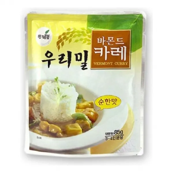 wsc 즉석조리식품 우리밀 순한맛 바몬드카레 85g 3-4인분 아침대용 우리밀카레 우리쌀카레 카레라이스, 1개출고[1]_fa, 이상품용량[2]_dj