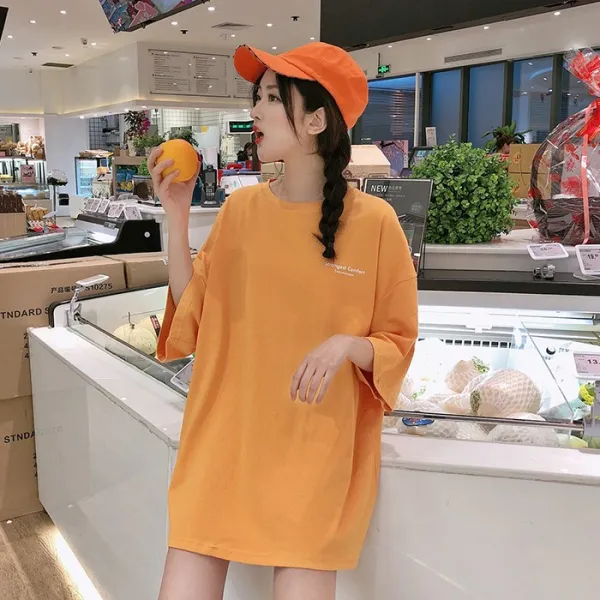 블랙바바 여성 프린트 빅 사이즈 티셔츠a19052788