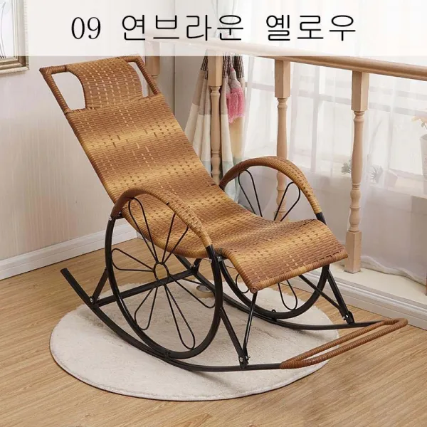 뉴타임즈14 노의자 베란다 눕는 의자 차 마실 의자 점심 휴식의자 어른 납량의자 ST21 A22, 09 연브라운 옐로우
