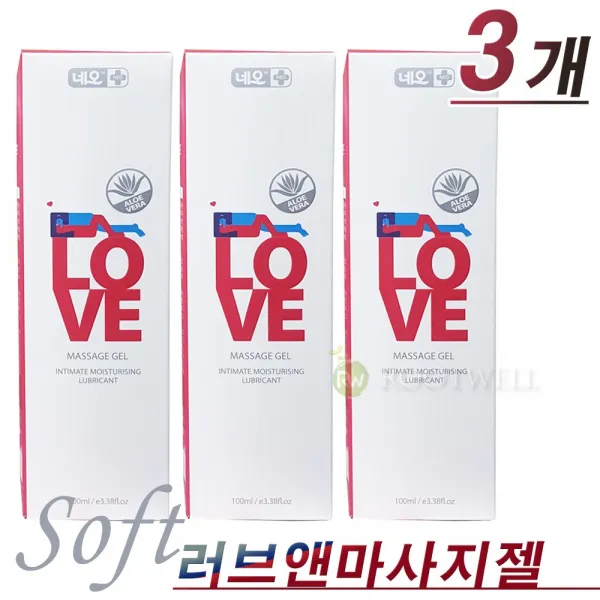 Soft 소프트 러브 앤 마사지 젤 100ml 알로에베라보습성분.투명젤 3개 100ml