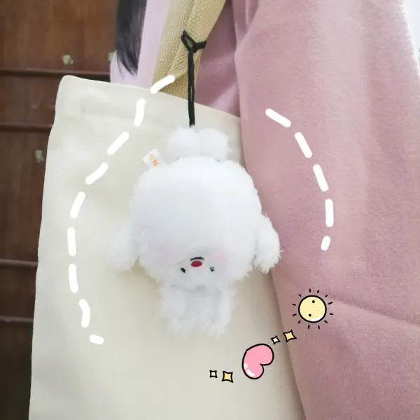 열쇠고리 가방행거 공공의 어린 인싸템 추함 큐티 책가방 걸이용품 엽기적 인형 털 큐트 커플 모빌 4710488130, 붙들다 한짝 숏 토끼 -화이트 12c