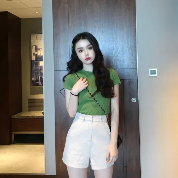 소금기가 있고 단 키도 커보이는 서양식 데님 숏 스커트 패션 ol 커리어 웨어 여하