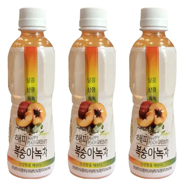 연호 해피 복숭아녹차 350ml x 20페트 차음료, 20개