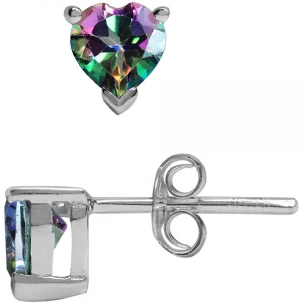 Silvershake 몸집이 작은 5mm 심장 모양의 925 개 스털링 실버 스터드 귀걸이