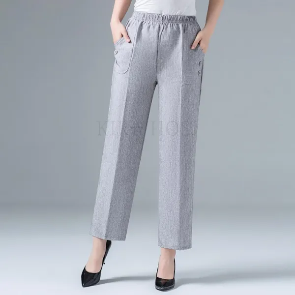 Kirahosi 바지 여름 여성 와이드 린넨바지 쿨아이스 팬츠 하렘바지 52 109 Agh2x4p