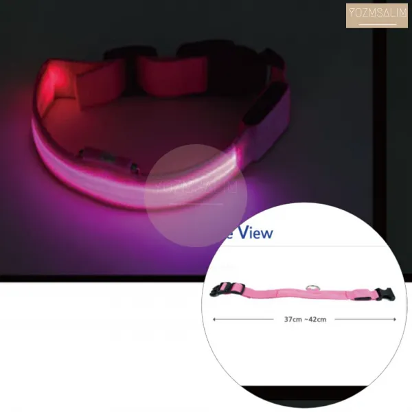 핑크 Led 불빛 야간 심야 밤 강아지목줄 개목줄 애견목줄 반려견목줄