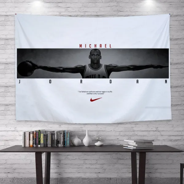 NBA 침실 거실 다용도 인테리어 포스터 현수막 마이클조던 커비 커리 패브릭포스터 벽장식 커튼, 조던 2
