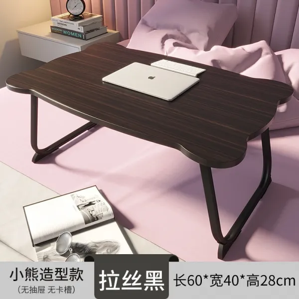다시금 침대위 작은테이블 플바인딩 루즈테이블 기숙사 윗가게 창문블라인드 소녀 침실 땅바닥에 앉다 책상테이블, 레이아웃 곰돌이 블랙 트리밍