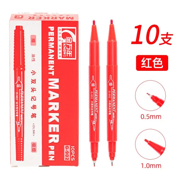 기호펜 금만년쌍두 소쌍두 극세사 통락 세분 헤드 잔줄 소두 색상이변하지않음 레드 블루 양두 근래 모빌 3957101395 레드 *10 즈 /케이스