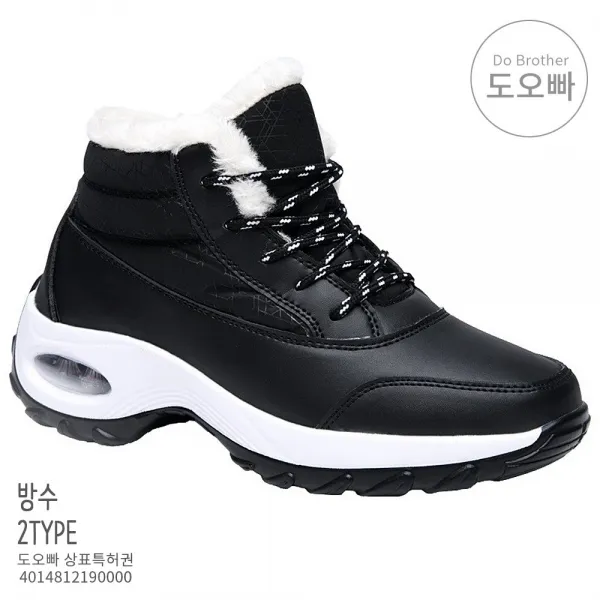 도오빠 여자스노우부츠 여성 스노우 부츠 에어 쿠션 숏부츠 기모 벨벳 겨울 두꺼운 방수 미끄럼 방지 발목 앵글 앵클 워터프루프