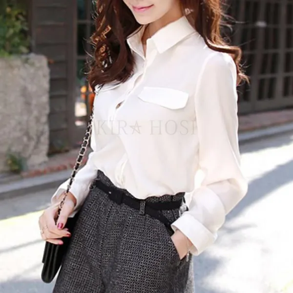 Kirahosi 가을 긴소매 블라우스 셔츠 데일리룩 여성 25호+ 덧신 증정 Aqs9xstr