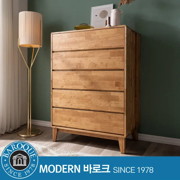 [모던바로크가구] [모던바로크] W New그루) 원목 특대형 900 5단서랍장 / 전국착불, 색상:내추럴