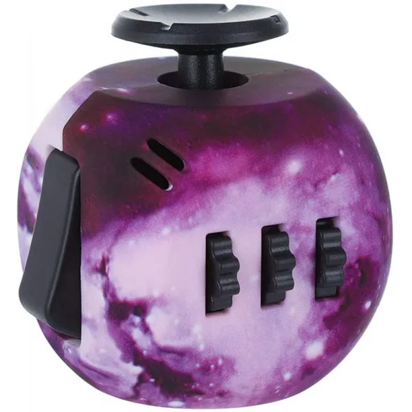 Fidget Dice 6 Side Fidget 장난감 큐브 어린이와 어른을 위한 스트레스와 불안감을 덜어준다 갤럭시 퍼플 단일옵션