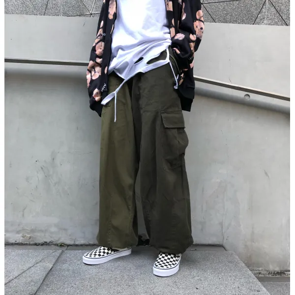 CHANNEL207 남자 와이드 벌룬 팬츠 FL일 하라주쿠의 조류학과를 두 다시 고국넉넉