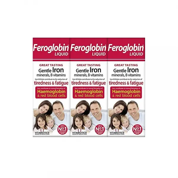 비타바이오틱스 Vitabiotics Feroglobin Liquid 200ml 3팩 액상 철분 헤모글로빈 적혈구 형성 엽산