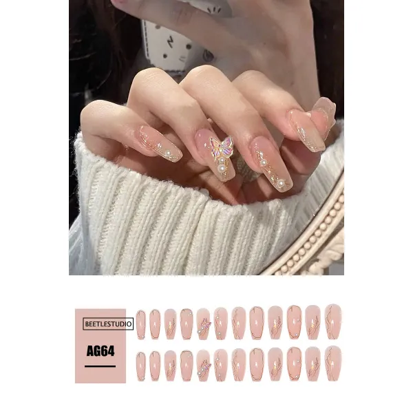 젤네일도구 더러워지다 암흑색 줄기 마른장미 화이트 나비 롱 사다리꼴 샌딩 리필팁 인싸템 같은스타일 흑백 2457898082, AG64