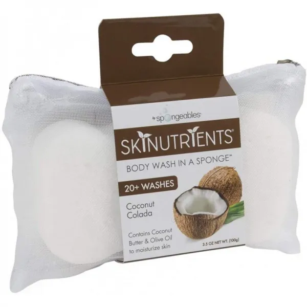 Spongeables Ski Nutritions 보너스 여행용 가방 파라벤 및 무자비 20 회 이상 세척 3 팩으로 구성된, 1