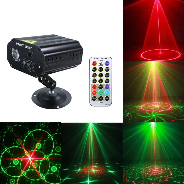 Tomshine 3 LED 미니 레이저 무대 조명/지원 음성 제어/자체 추진 원격 스트로브 모드 AC100-240V 5W(EU 한국 플러그), EU Plug