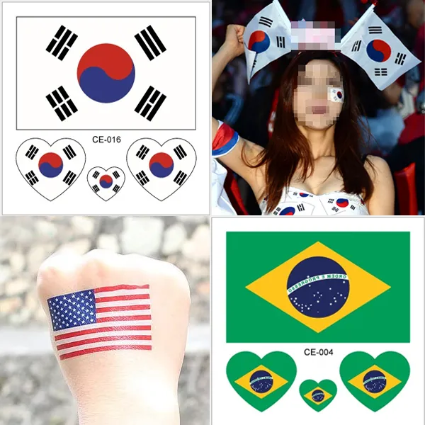 CE 월드컵 만국기 타투 한국 코리아 태극기 타투스티커 48종, 1매, CE-034세르비아